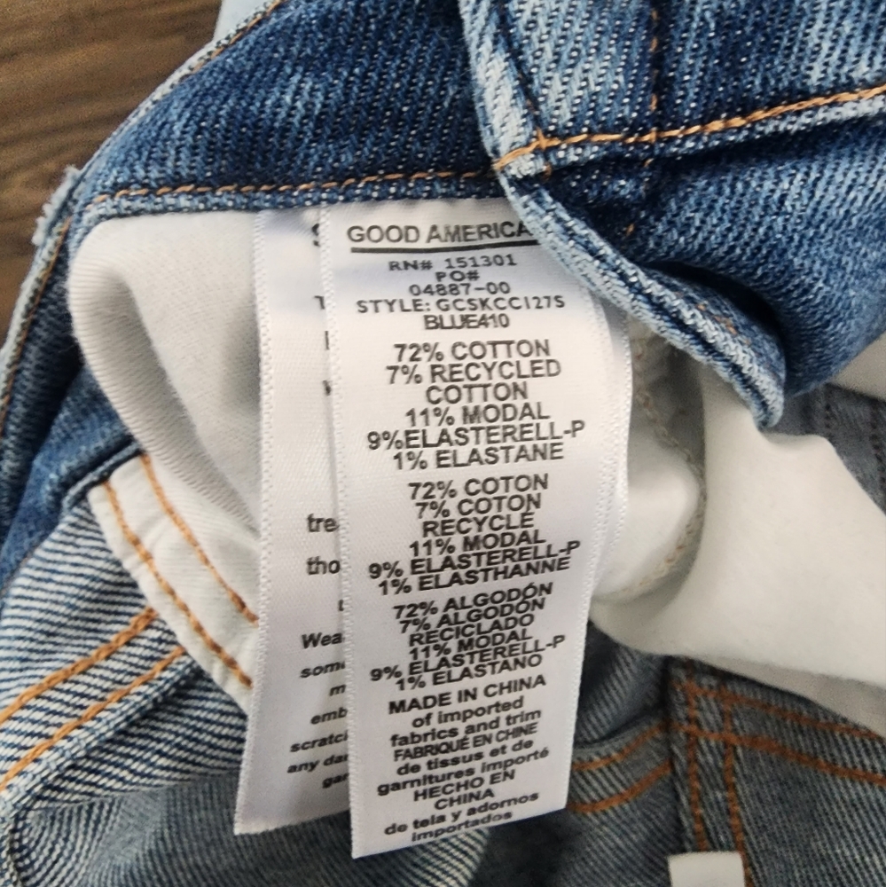 Good American good curve high rise cross over skinny jeans - Picture 7 of 8
